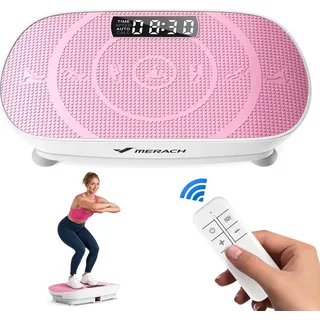 Merach Vibrationsplatte, Mini-Vibrationsplattform mit LED-Display, 10 Intensitätsstufen, 100W, bis 150 kg, mit Fernbedienung