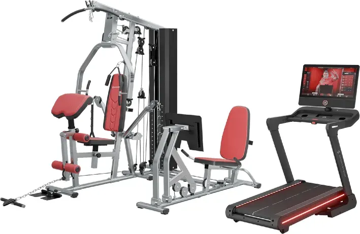 Sportstech Bundle HGX300 + sTreadPro, Rudergerät & Profi‐Laufband mit 21,5" Display, LED, App‐Kompatibel für Home Gym