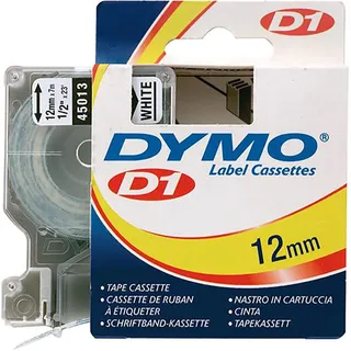 Dymo D1 schwarz auf weiß 1,2cm x 7m (45013)