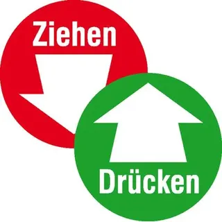 SafetyMarking Türschild Ziehen/Drücken mit Pfeil Folie selbstklebend (Ø) 100mm 100mm 1St.