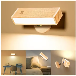 YiLaie LED Wandleuchte Innen 2 Stück, Wandleuchte ohne Stromanschluss, Akku Wandlampe Kabellos Dimmbar Touch Control, 360° Drehbare Magnetische für Schlafzimmer Wohnzimmer
