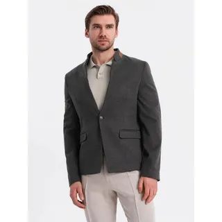 OMBRE Sakko Sakko aus Rayon in Melange mit Stehkragen für Herren schwarz XXL