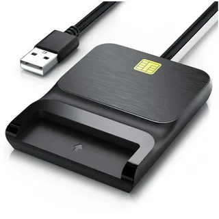 CSL Speicherkartenleser USB SmartCard Reader / Chipkartenleser - USB 2.0 High Speed, Cardreader für SIM Cards, SD, MicroSD, für Mac OS X & Windows 7-11 schwarz