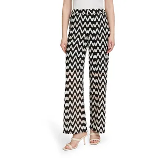 Betty & Co Schlupfhose mit Struktur in Schwarz/Braun | Gr.: 40