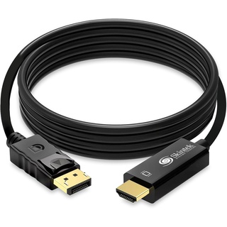 Skintek SK-04-DPH18 DisplayPort (DP) auf HDMI Adapterkabel, 4K 1080p 60Hz Stecker auf Buchse verbinden PC/Notebook/Mac mit DisplayPort Ausgang zu Monitor, Projektor mit HDMI-Eingang. Kabel 1,8 m.