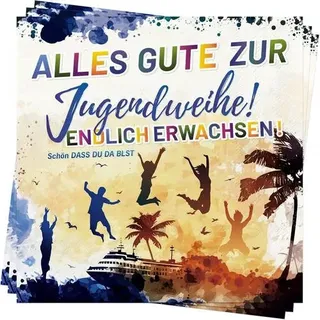 Servietten Jugendweihe Deko 3-lagig 33x33cm Alles Gute zur Jugendweihe
