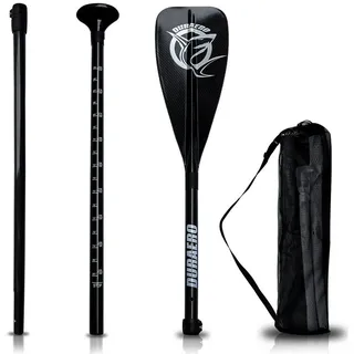 DURAERO SUP Paddel, 3-teilig Verstellbar Carbon Paddel für Stand Up Paddling, Kajak, Surf- & Schlauchboote, Zerlegbar, 165–205 cm
