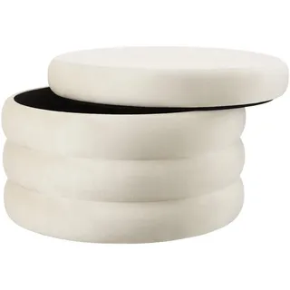 Tectake Sitzhocker Samtahorn, Weiß, Holz, Rund, 67x42x67 cm, Wohnzimmer, Hocker, Sitzhocker