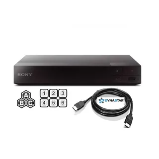 Region Free Blu-Ray Player Compatible with Sony BDP-BX370 with WiFi Multi Region Code Free | Blu-Ray Regions A, B, C | DVD Regions 0-8 with Dynastar 6FT HDMI Bundle