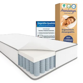 Arensberger JANA Federkernmatratze - 19cm Höhe - Matratze mit Schaumstoff Schicht - H2 H3 Mittelfest – 7 Zonen - Federkern - Liegekomfort 160x200cm
