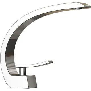 Moderner Einloch-Waschtischhahn mit Einhebelmischer, Warm- und Kaltwasser, verchromt (mit Schläuchen)