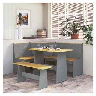 vidaXL Eckbank 151 x 85 x 118,5 cm honigbraun/grau