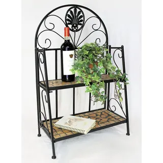 DanDiBo Ambiente Regal Mosaik Metall 2 Ablagen Klein 12006 Bücherregal 80 cm Schmiedeeisen Badregal