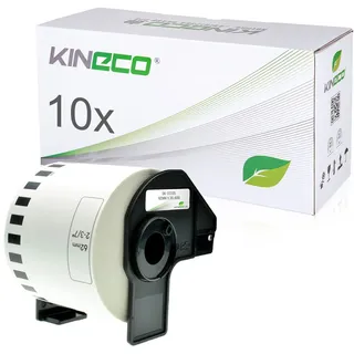 10x Etiketten kompatibel zu Brother DK-22205, 62mm x 30.48m
