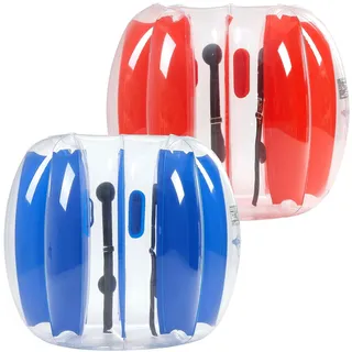 VEVOR aufblasbare Bumper Ball Stoßball (2 STK.) 1,2 m, strapazierfähiger 0,5 mm Dicker PVC-Bubble Knocker Kollisionsball für Outdoor-Sportteamspiele Spielzeug für Park (rote + blau Streifen)