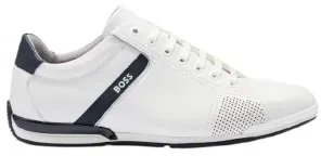 BOSS für Herren. 50498282 Saturn Lederschuhe weiß (43), Wohnung, Schnürsenkel, Lässig