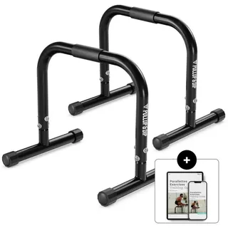 PULLUP & DIP Fitness Parallettes aus Stahl, extra breiter Griff & rutschfest