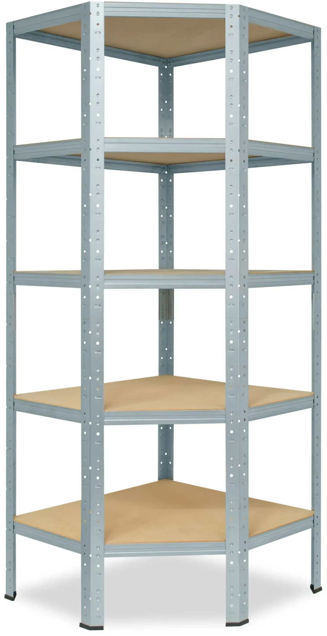 shelfplaza HOME 180x85x40 cm Eckregal in verzinkt mit 5 Böden und 175 kg Traglast pro Boden