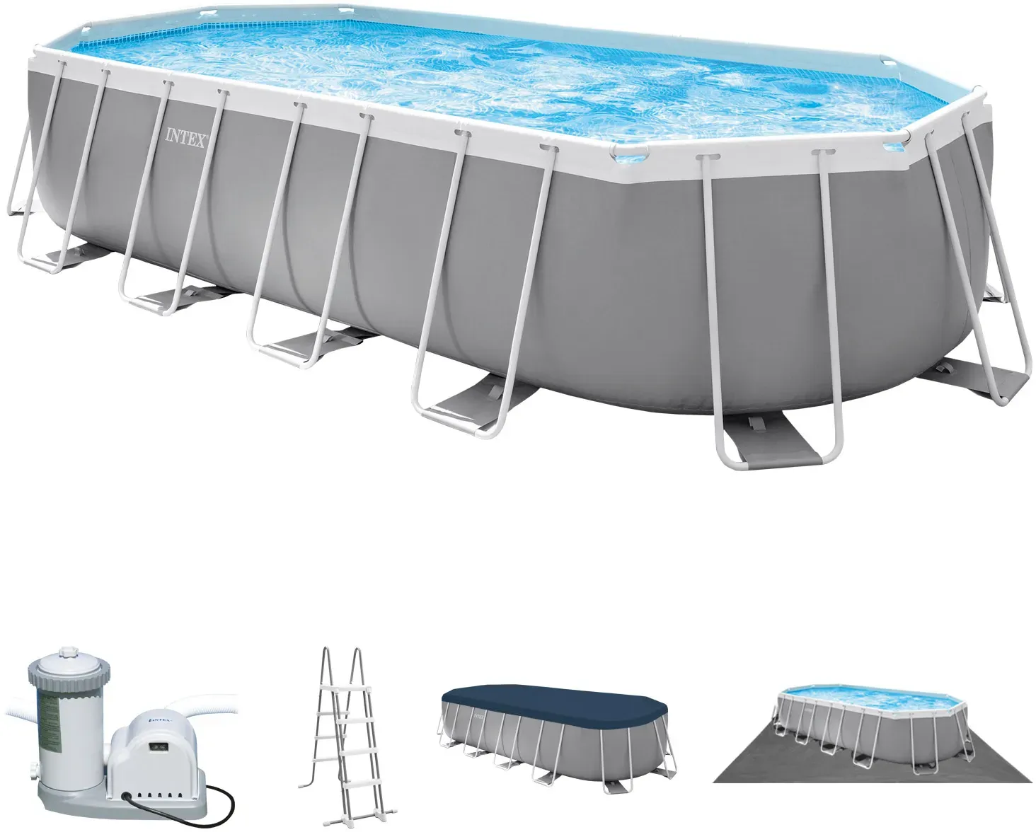 20Ft X 10Ft X 48In Prism Frame Oval Pool Set