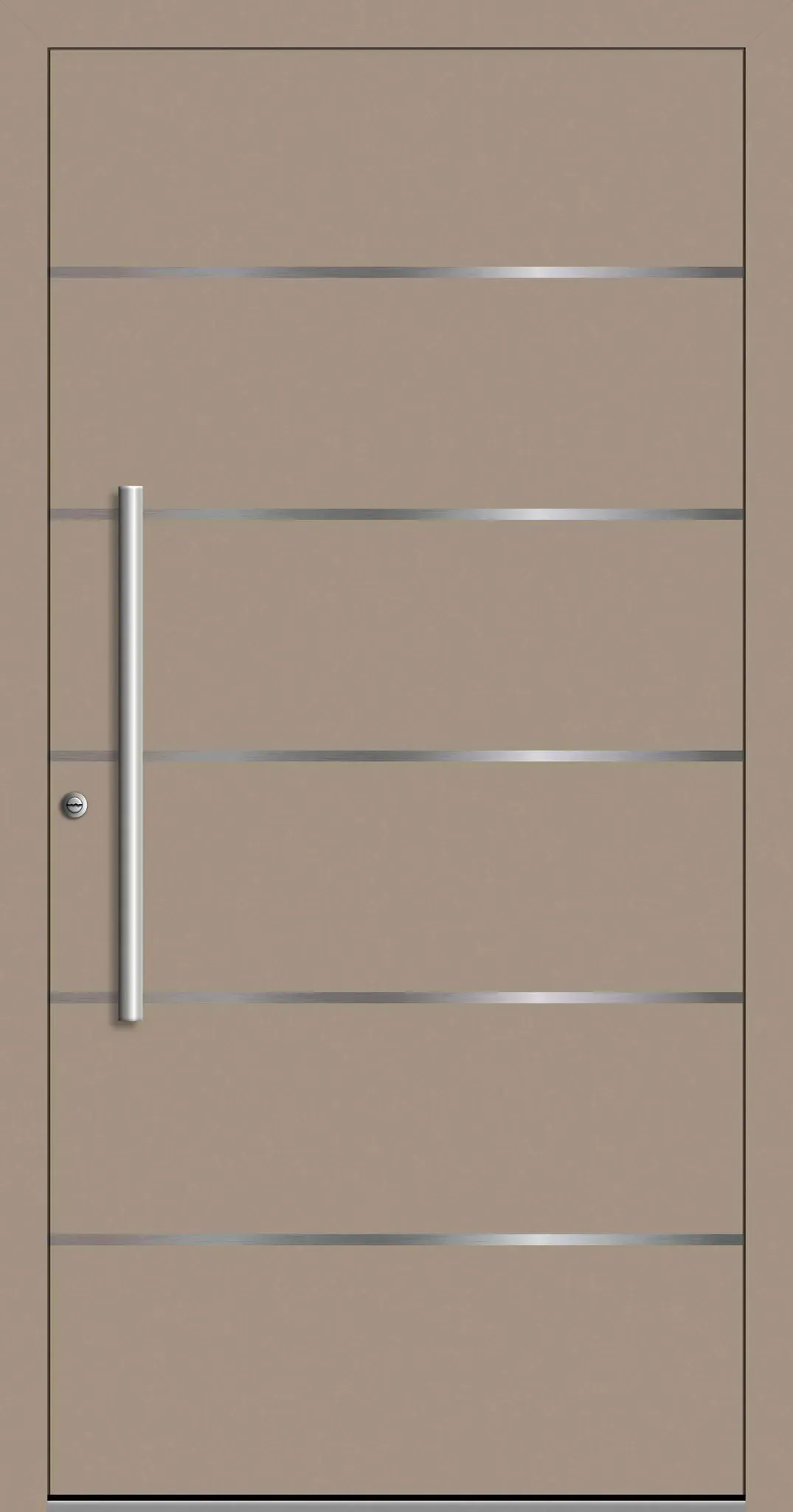 SCHÜCO ADS 75.SI Haustür Aluminium "LINOLA" Graubeige RAL 1019 innen öffnend DIN links