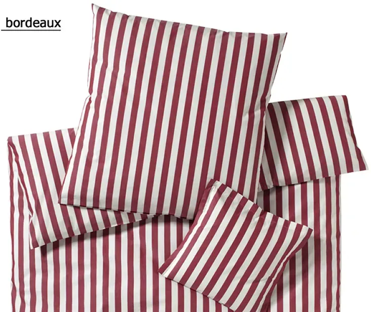 Elegante Bettwäsche Lido - 135x200 cm + 40x80 cm	bordeaux