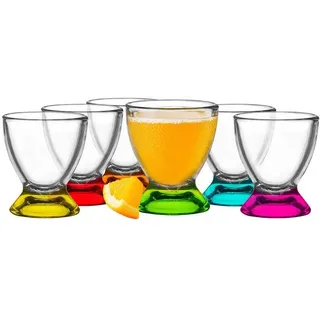 Sendez Eierbecher 6 bunte Eierbecher aus Glas Eierständer Eierhalter Glaseierbecher