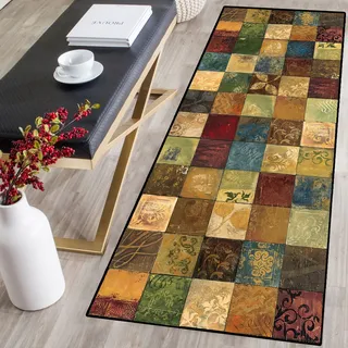 Single tree forest Teppichläufer Modern Küchenläufer Niederflor Flurläufer,Bunter Modern Geometrisch rutschfest Waschbar,für Korridor,Schlafzimmer,Innen Wohnzimmer,Küche - Anpassbar