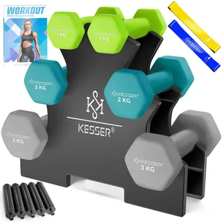 Kesser Hantel-Set Kurzhanteln 12 kg rutschfeste Neopren