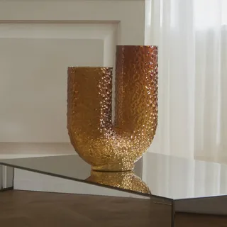 AYTM Vase bernstein, Höhe 40 cm, Breite 34 cm, Glas