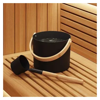 vidaXL Sauna Zubehör Set 2-teilig Schwarz