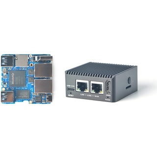NanoPi R5C Mini-WLAN-Router, Rockchip RK3568 Einplatinencomputer, LPDDR4X 2 GB RAM, 0,8 Tops NPU Mali-G52-GPU, M.2 E-Key PCIe2.1-Steckplatz, unterstützt FriendlyWrt Docker (ohne M.2-WLAN-Modul)