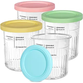 flavour pods Für Ninja Creami Deluxe Pints 4 Pack, Kompatibel mit NC501EU NC500EU Serie Creami Deluxe Ice Cream Makers, ninja creami behälter Ice Cream Zubehör