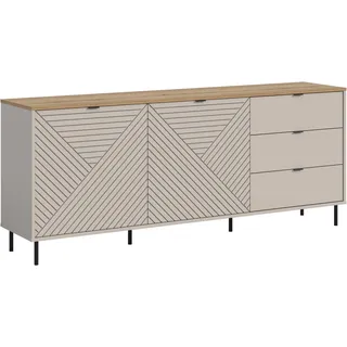 Home Affaire Sideboard HOME AFFAIRE "RAITA, Breite 184 cm, Front mit Desgin-Fräsung, 2 Türen, viel Stauraum", kaschmir, evoke oak nachbildung, B:184cm H:75cm T:40cm, Sideboards, Sideboard, Kommode, Anrichte, Schrank, Highboard, TV-Board
