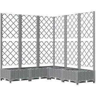 vidaXL Pflanzkübel mit Rankgitter Hellgrau 120x120x121,5 cm PP