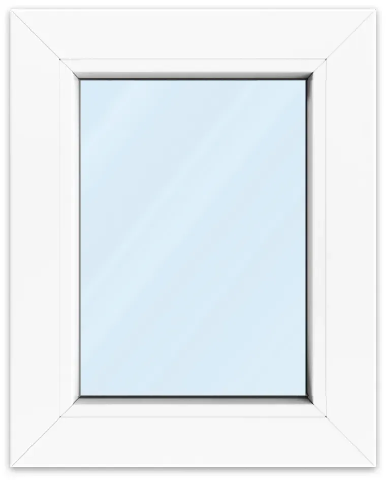Fenster 40x50 cm, Kunststoff Profil aluplast IDEAL® 4000, Weiß, 400x500 mm, einteilig festverglast, 2-fach Verglasung, individuell konfigurieren