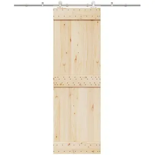vidaXL Schiebetür-Beschlagsatz 200 cm Edelstahl Silbern