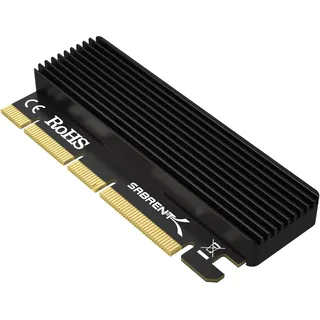 Sabrent PCIe m2 Adapter, NVMe PCIe X16/X8/X4 Card mit Kühlkörper, m.2 SSD Größen 2230/2242 / 2260/2280 (EC-PCIE)