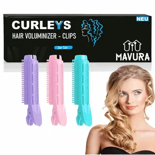 MAVURA CURLEYS Hair Voluminizing Clips Haarwurzelclips Lockenwickler, Haar Volumen Clip Roller Haarklammer Haarklemme [3er Set]