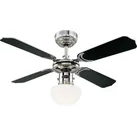 Westinghouse Portland Ambiance Deckenventilator 35W (Ø x H) 90cm x 420mm Chrom Austauschbare Flügel, mit Beleuchtung, Wendbar