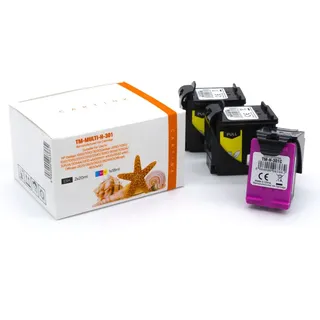 HP 301 2x black + 1x color Multipack alternativ Tinte für HP / E5Y87EE / 2x 301 BK 20ml / 1x 301 CL 12ml