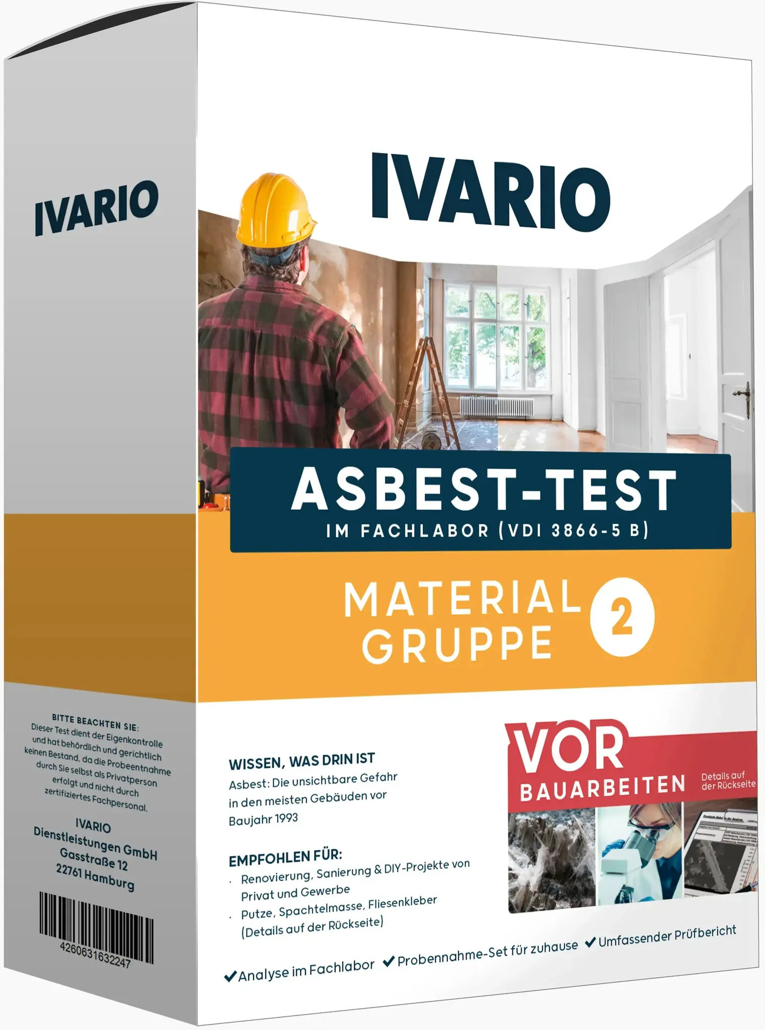 Asbest-Test Materialgruppe 2 - inkl. KMF