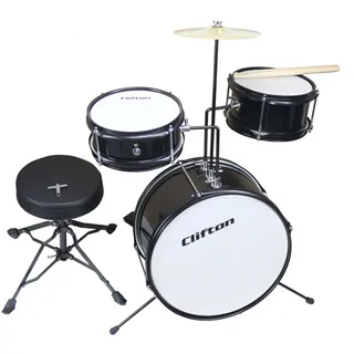Clifton Kinderschlagzeug Junior Drum, schwarz, 3-St. schwarz