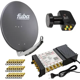 Premium X PremiumX Satelliten-Komplettanlage Fuba DAA 780 A Antenne 5/8 Multiswitch LNB F-Stecker,