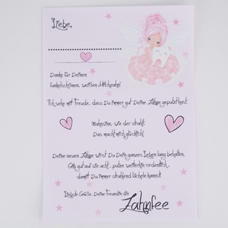 Zahnfee Brief Mädchen Milchzähne Geschenk personalisiert Geburtstag Einschulung Kita