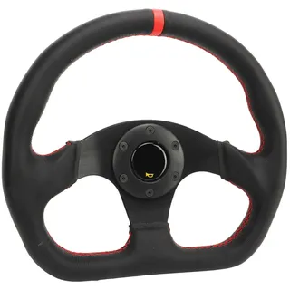 Auto-D-Typ-Lenkrad, Rahmen, Leder, Sport, Rennen, Universelle Passform, Drifting-Rad-Ersatz für die Meisten Modelle – Schwarz