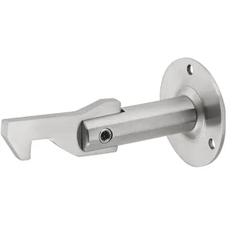KWS Torhalter 1311 mit Haltewinkel für Wand- und Bodenmontage, Stahl silber lackiert