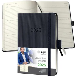 Sigel Wochenkalender 2025 schwarz,