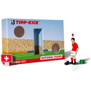 TIPP-KICK Schweiz-Box I Original Set Schweiz-Star-Kicker & Schweiz-Soundchip in der Torwandbox I Figur Spiel I Zubehör