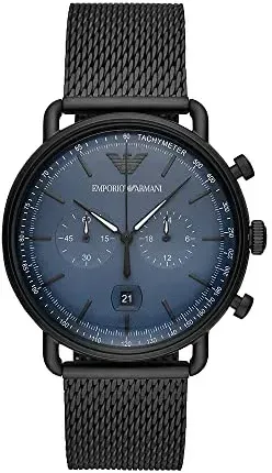 Emporio Armani Herren Chronograph Quarz Uhr mit Edelstahl Armband AR11201