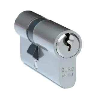 FELGNER Kurz-Zylinder Euro Plus Schließzylinder Profilzylinder Türschloss für schmale Türen Metalltüren Glastüren Gartentüren - inkl. 3 Bart-Schlüssel | 25-35 mm (35-25 mm) Nickel Matt